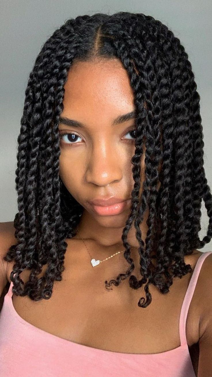 mini twists with own hair