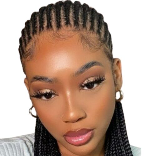 Straight back cornrows with extensions Herb Infused Hair Oils