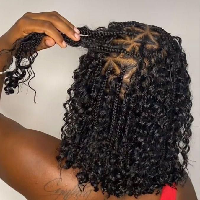 triangle part box braids