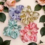 Spring Blossom| Slouchy Satin Scrunchie Set