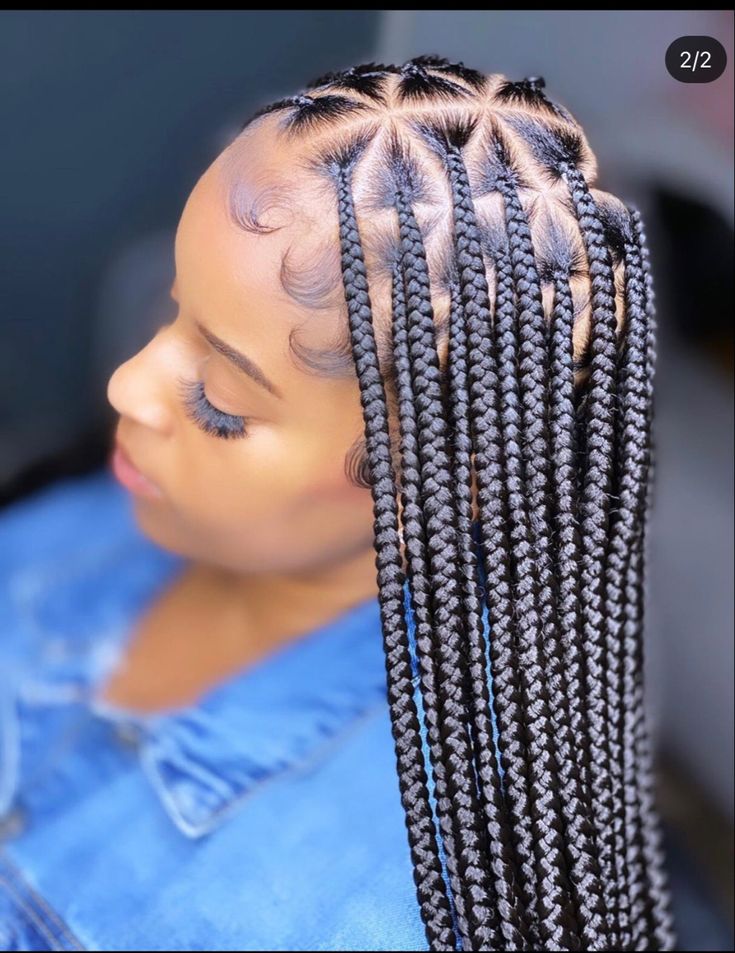 triangle parts box braids