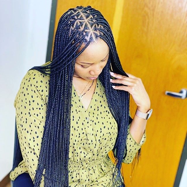 triangle parts box braids